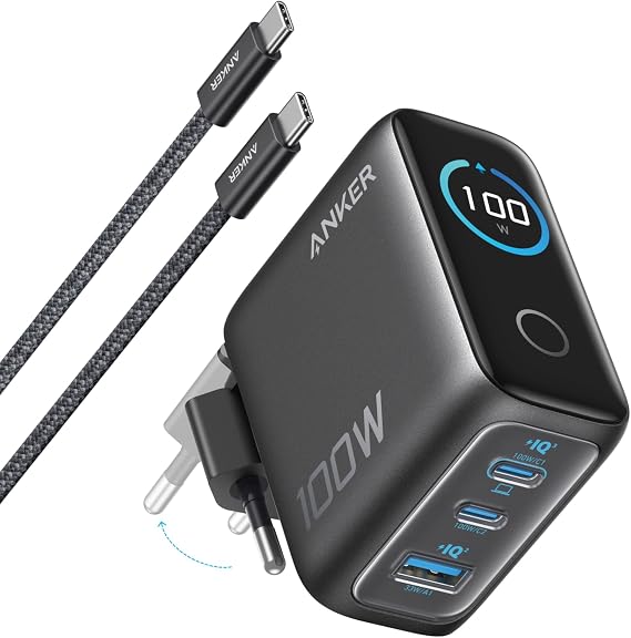 Anker Fast Charging USB C Charger 100W with 3 GAN Ports