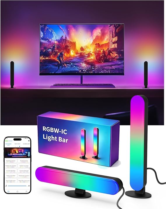 BASON LIGHTING スマートライトバー、音楽同期デスクライト、PC、Bluetooth用