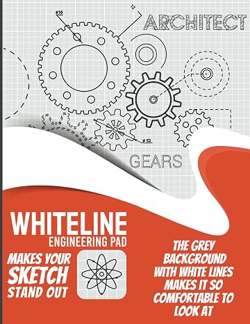 Whiteline Notebook: Graph Ruled Engineering White Grid lines Pad, Premium Gray Paper, 8.5" x 11" 70 Sheets, 5x5 Squared
