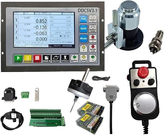 CNC Offline Controller 3 Axis 4 Axis G Code Independent Motion Offline CNC Controller Kit, Z Axis Milling Tool for Engraving Milling Machine(3AXIS-kit 1)