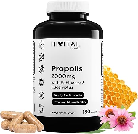 Propolis 2000 mg. 180 capsules for a 6 month treatment.