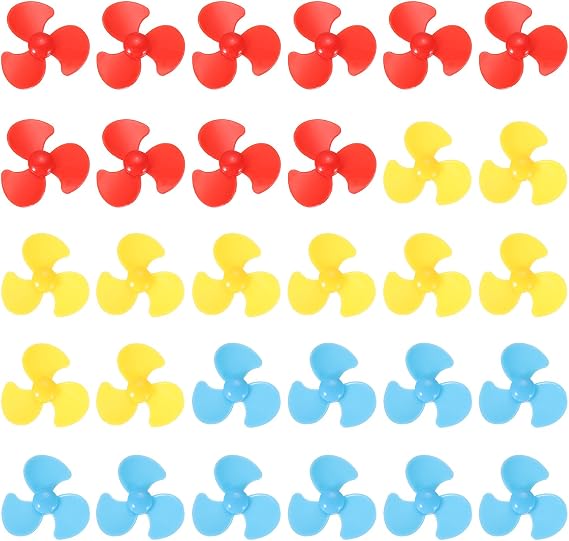 sourcing map Propeller, Fan Shape 3-blade Plastic Round Propellers for DIY Model Airplane Science Education Toys Motor RC Boat Micro