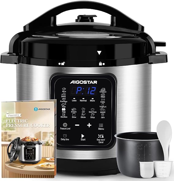 Aigostar Programmable Electric Pressure Cooker 6L 1000W Panela