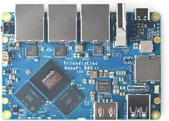 FriendlyElec NanoPi R6S RK3588S Cortex-A76 4/8GB DDR4 64GB eMMC 2.5G Ethernet with CNC Metal Housing (4+64GB SingleBoard RAM)