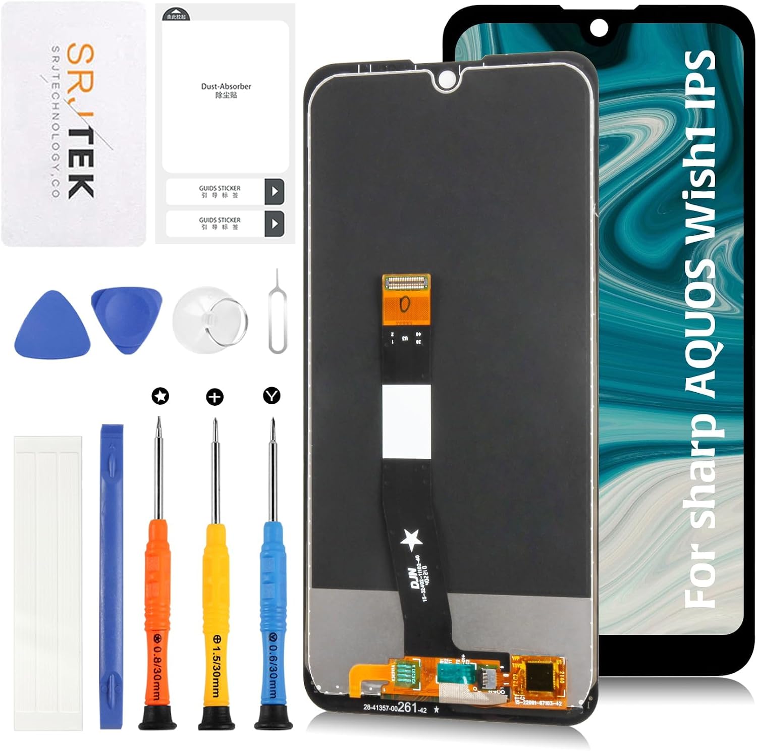 SRJTEK For Sharp AQUOS Wish LCD Panel for Sharp Aquos Wish SH-M20 SHG06 A104SH Screen Replacement Touch Panel Set 5.7" LCD Display Touch Screen Digitizer + Repair Tool Kit