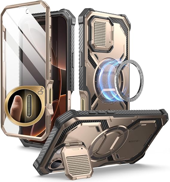 i-Blason for iPhone 16 Pro Case MagSafe with Stand, 6.3 inch, Rosegold
