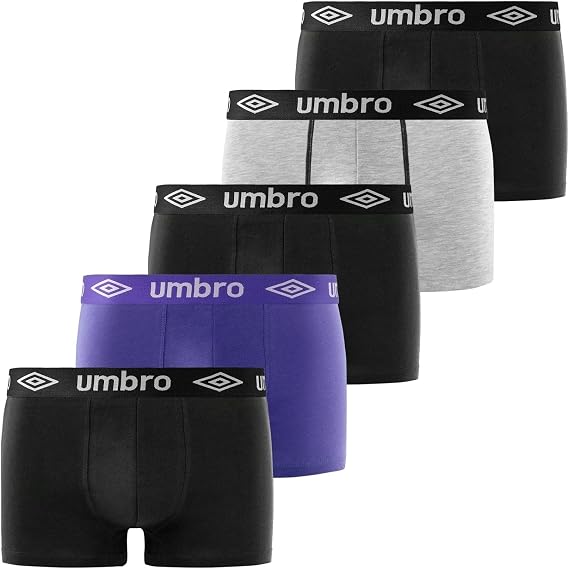 Umbro Men's Boxer Briefs 100% Cotton, Men's Underwear, Sustainable, Natural (Lot of 5)
