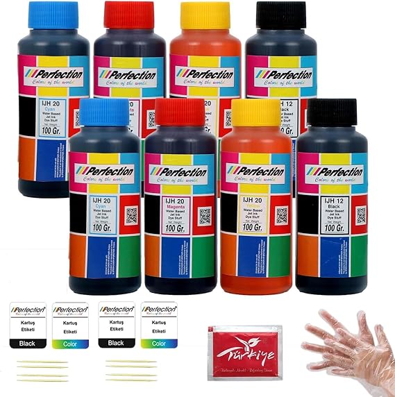 Perfection Epson Uyumlu L4260 L6276 L6190 L6170 Tanklı Yazıcı Mürekkep Seti̇ 8 x 100 gr.