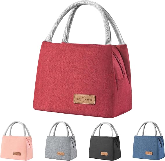 Lunch Bag for Women Men,Insulated Lunch Box Adult,Lunch Tote Bags, Reusable Cooler Lunch Box Food Container,Insulated Lunch Bag with High Capacity for Work Travel Picnic Office Outdoor-Red