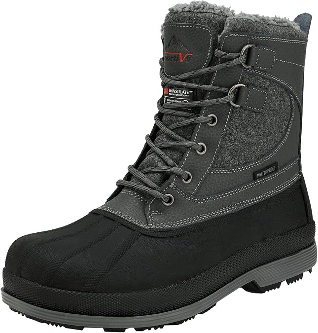 NORTIV 8 Men's Waterproof Winter Snow Hiking Boots Ankle High Boots