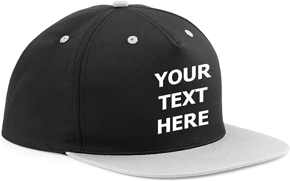 Personalised Snapback Men's Caps - 5 Panel Flat Peak Cap, Personalised Baseball Caps Mens Trucker Hat, Trucker Caps for Men, Adjustable Large Fitted Cap