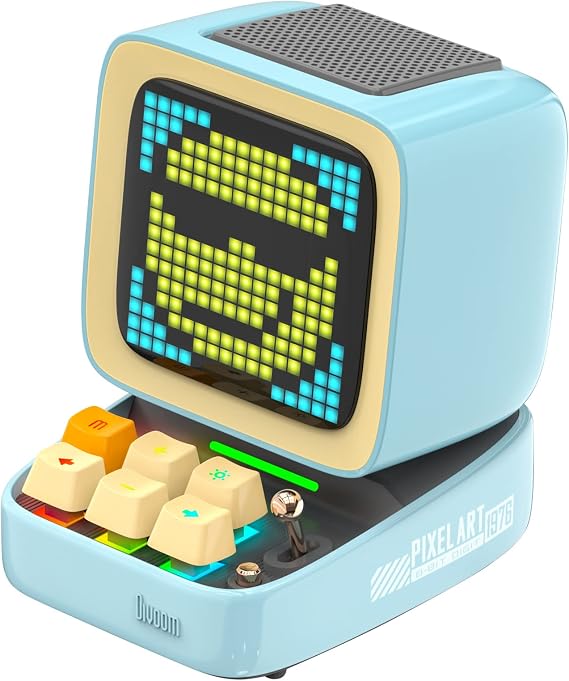 Divoom Ditoo Pixel Art Taşınabilir Hoparlör, 256 Led Uygulama Kontrollü Ekran, Mekanik RGB Klavye, Oyunlar, Alarmlar ile Bluetooth Kablosuz Yüksek Sesli Hoparlörler