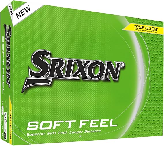 Srixon Soft Feel_13 & 14 Ultra Soft & Durable Golf Balls| Stable Trajectory & Controlled Spin| Premium Feel & Control Around the Green| Yellow/White