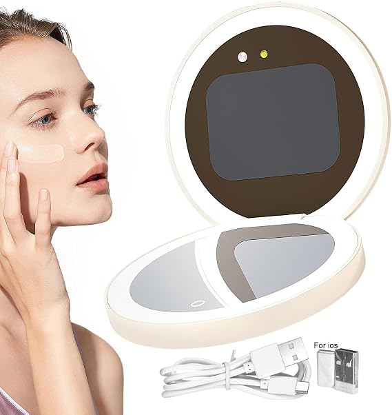 UV Camera Mirror Sunscreen Test Accessories with LED Light