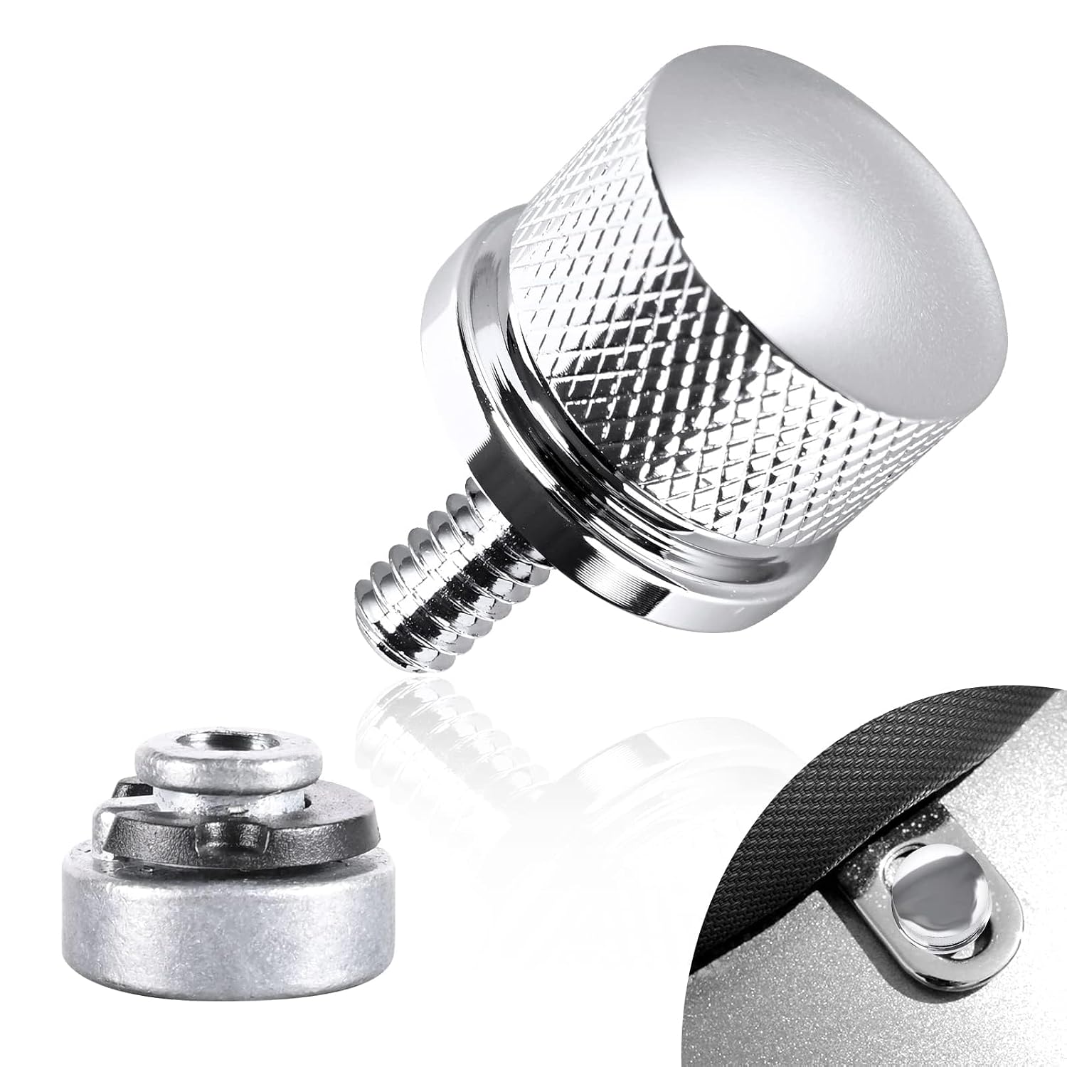 Street Glide Sportster Seat Nut Bolt for Harley, Motorcycle Rear Fender Knurled Screw Nut for Dyna Softail Road Glide Street Touring King CVO Electra Iron 883 Bob 1996-2023