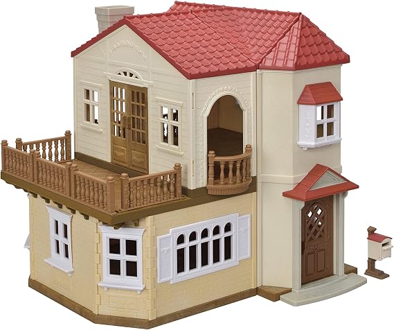 EPOCH Sylvanian Families House Large House with Red Roof - Attic is a Secret Room - Har-51 Safety Toy Mark Certified, Toy for Ages 3 Years and Up, Dollhouse