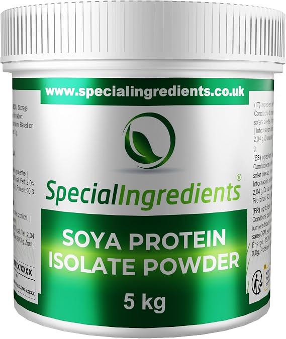 Soya Protein Isolate Powder 5kg Vegan, Non-GMO, Gluten Free, Lactose Free, Plant Based - Recyclable Container