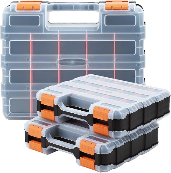 2er Set Sortimentskasten Doppelseitig 32x27x8cm Teilebox