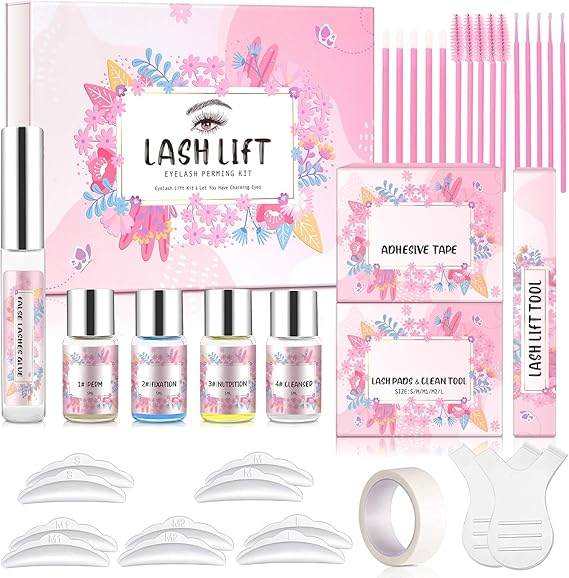 Lash Lift and Eyelash Perming Kit – At-Home Lash Curling Kit with Gentle Formula, Complete Tools & Step-by-Step Instructions – Suitable for All Lash Types