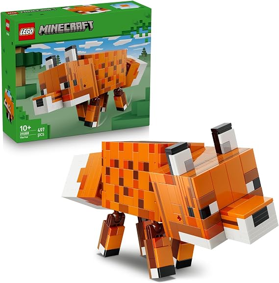LEGO Minecraft Tilki 21588 | 10 Yaş ve Üzeri Çocuklar için Duruşu Ayarlanabilir Yaratıcı Oyuncak Yapım Seti, Hediye Fikri (497 Parça)