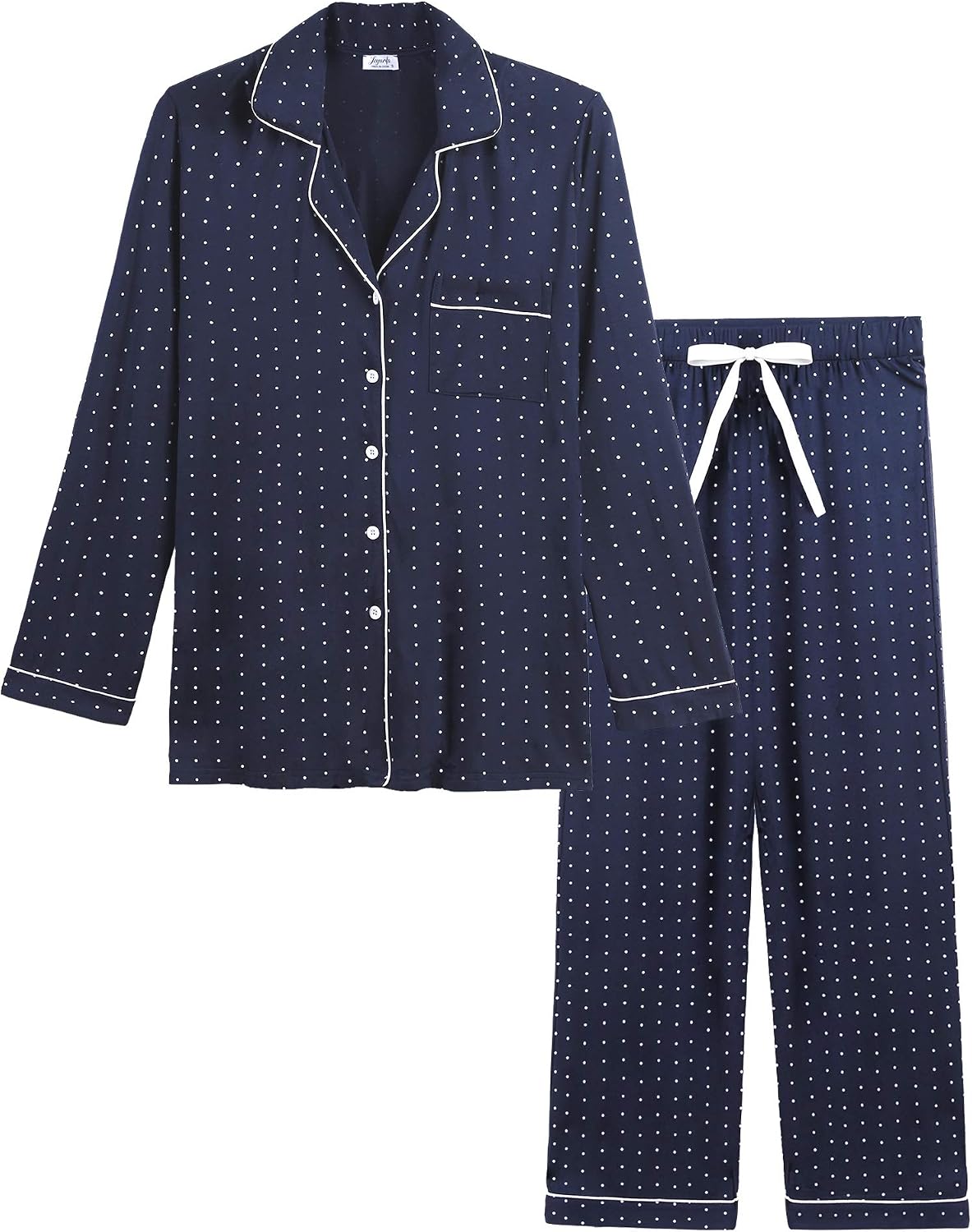 Amorbella Womens Soft Bamboo Pajama Sets Button Down Long Sleeve Pj Pants Set Sleepwear