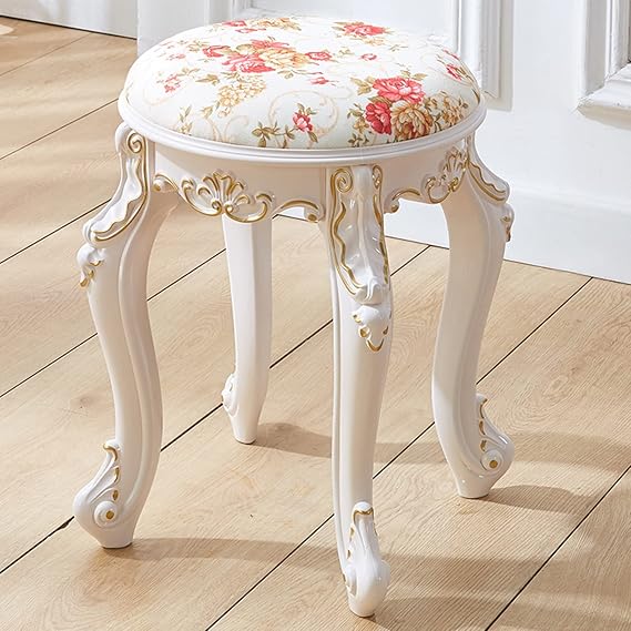 Versatile Leather Vanity Stool & Makeup Bench with Padded Seat, Durable ABS Plastic & Steel Legs, Perfect for Bedroom & Bathroom Decor, Chic & Stylish Design