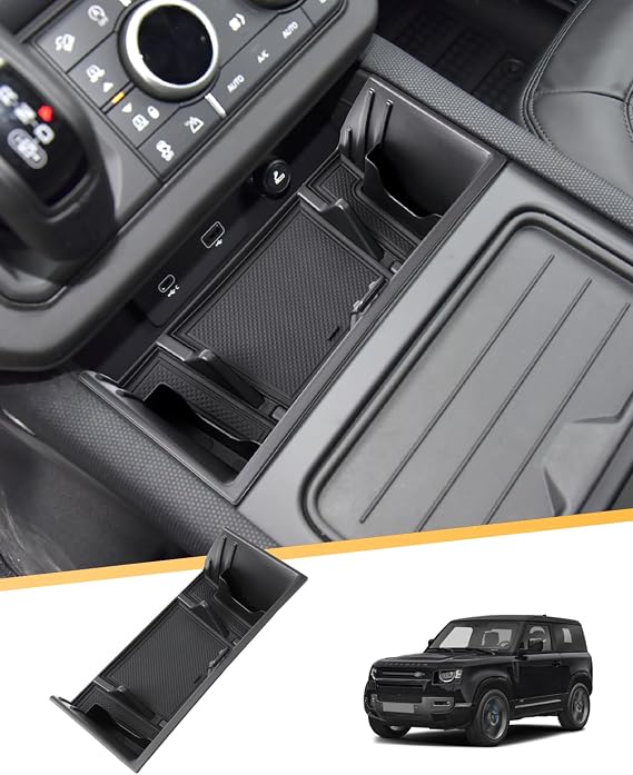 LFOTPP Compatible with Land Rov-er Defender 90 110 130 2023 2024 Central Storage Compartment Centre Console Box, Defender 90 110 130 2024 Accessories Organiser Storage Box Tray Original