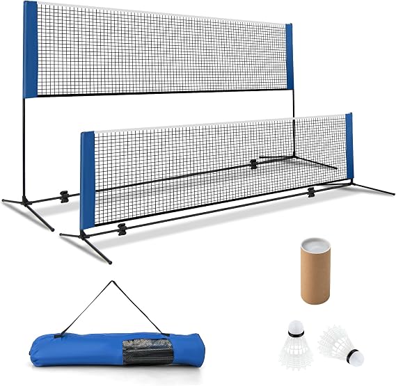SPOTRAVEL 4.2M Badminton Net, Height Adjustable Tennis Volleyball Net