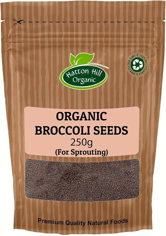 Organic Broccoli Seeds for Sprouting 250g by Hatton Hill Organic