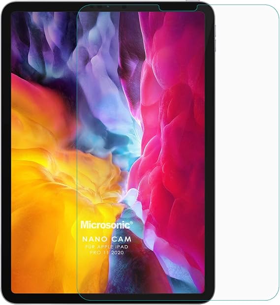 Microsonic Apple iPad Pro 11'' 2020 2. Nesil (A2228-A2068-A2230) Nano Cam Ekran Koruyucu [iPad Pro 11 2020 ile Uyumlu Ekran Koruyucu - Şeffaf]