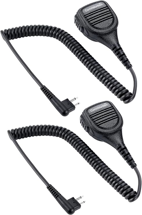 2 Pack Speaker Mic with Reinforced Cable for Motorola Radios BPR40 CP200 CP200D CP185 CP110 CLS1410 CLS1110 PR400 VL50 DTR650 RMU2040 RMU2080 RDU4100 CLS DTR RDU RDV RMU RMV, Shoulder Microphone