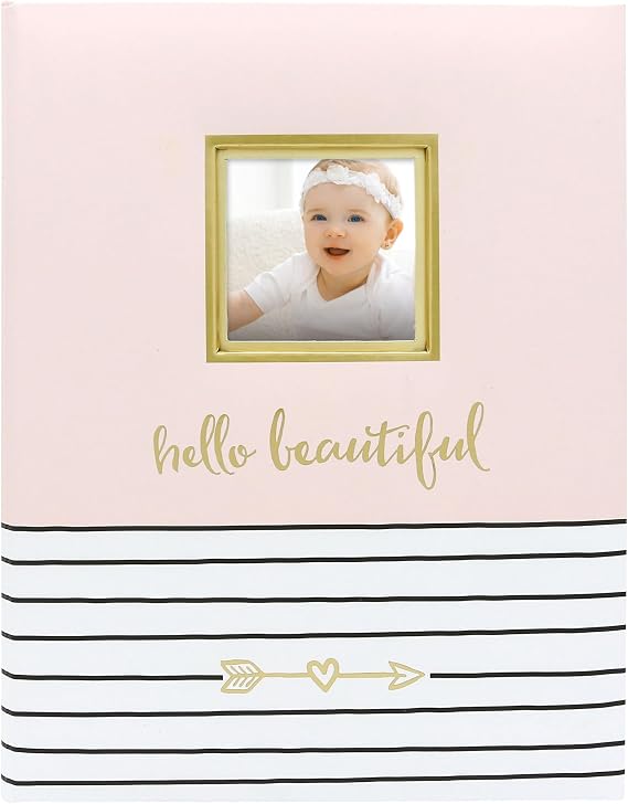 Pearhead Hello Baby İlk 5 Yıl Hatıra Defteri, yeni ve bebek bekleyen ebeveynler için kız bebek hatırası, hamilelik ve dönüm noktası günlüğü, pembe