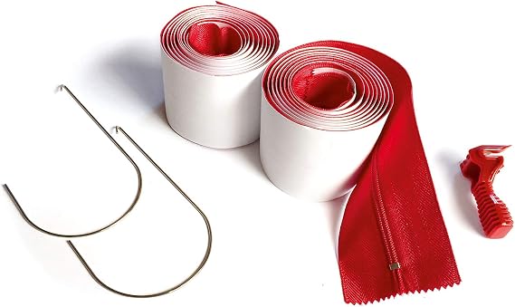 Zipwall HDAZ2 Heavy-Duty Zipper for Dust Barriers, Red, Set of 2 Pieces