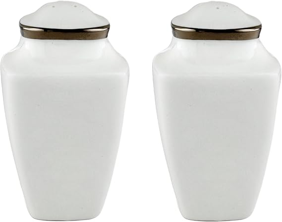 Lenox White Solitaire Square Salt and Pepper Set, S&P Shakers