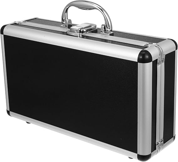 DOITOOL Toolbox Aluminum Briefcase for Men Hard Case with Foam Aluminum Hard Cases Metal Briefcase Protective Hard Case Briefcases for Men High Capacity Aluminum Alloy Box Miss Flannel