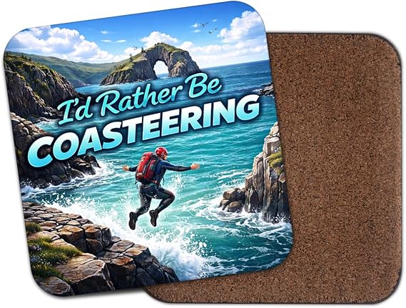 1 x Coasteering Coaster - Extreme Sports Ocean Sea Hobby Birthday #71339