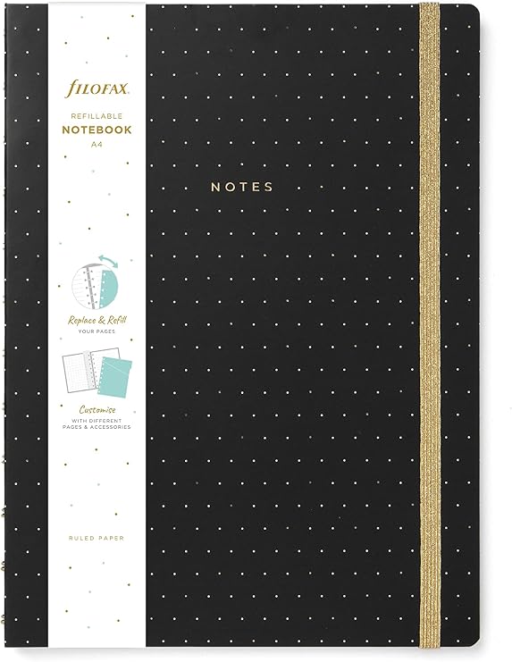 Filofax Moonlight A4 Refillable Notebook - Black