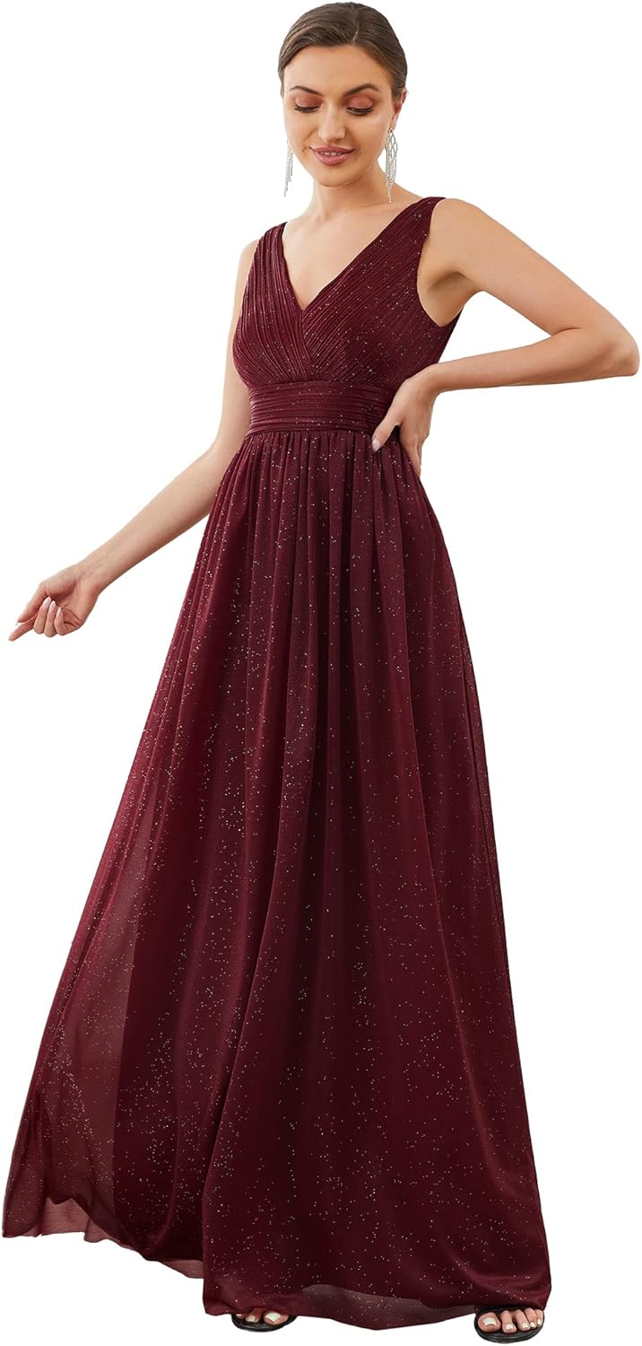 Ever-Pretty Women's Double V Neck Floor Length A Line Empire Waist Long Evening Dresses EZ07764