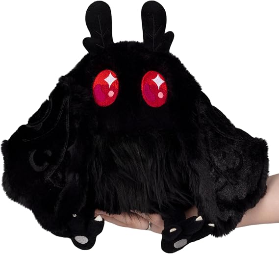 Squishable - Mini Baby Mothman - Mothman Collection - 22 cm - Soft Toy Collectible Stuffed Animal - Wing Magnets, Flips Open