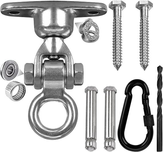 Heavy Duty Swing Hangers With Carabiner, 360° Rotatable Swing Hook