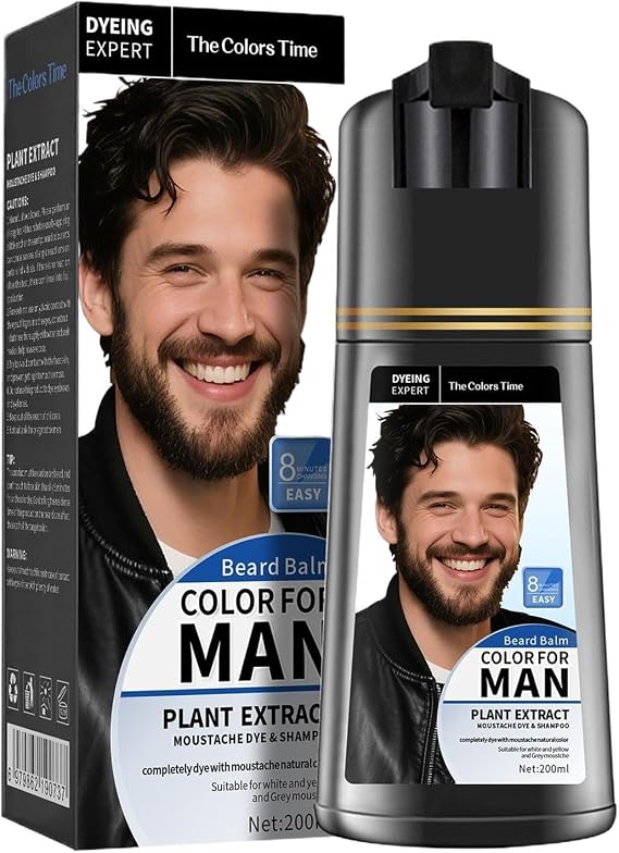 Mens Beard Dye 200ml Long-Lasting Mustache Coloring
