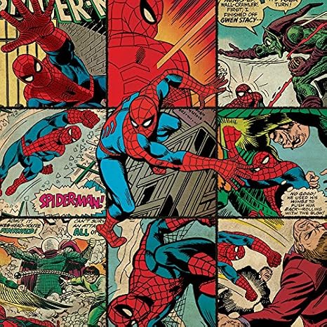 Marvel Comics AFWDC95429 "Spider Man Squares" Canvas Print, Cotton, Multi-Colour, 3.20 x 40.00 x 40.00 cm