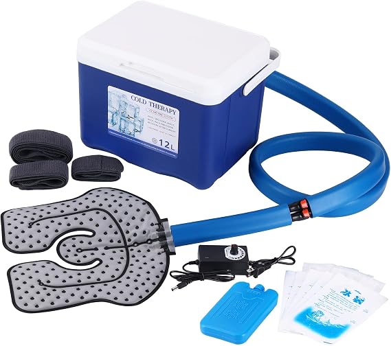 Cryo Cuff Knee Cryo Cooler Cold Compress Kit Cold Therapy Machine Pump Ice Cryotherapy Pad for Knee, Ankle, Back Leg Hip Shoulder