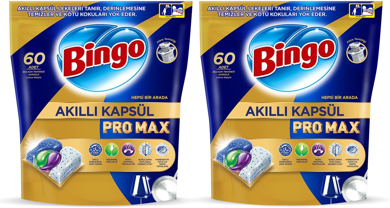 Bingo Akıllı Kapsül Pro Max Bulaşık Makinesi Deterjanı Tableti 120li