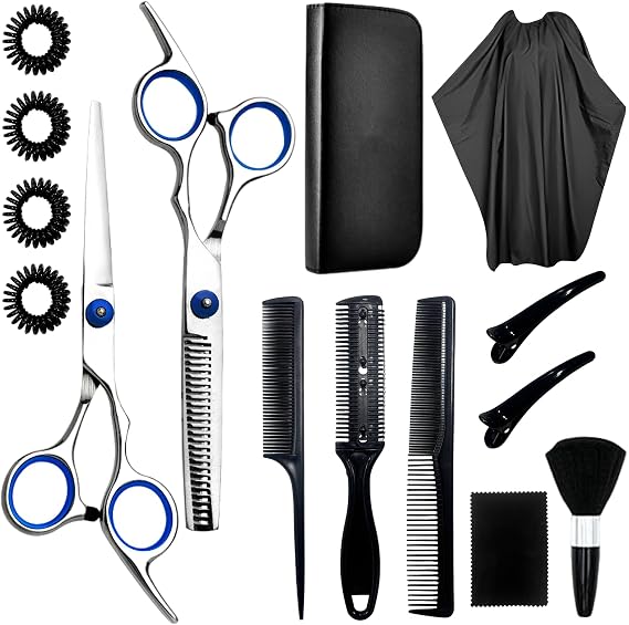 15PCS Professional Hairdressing Scissors Set, 6 Inch Stainless Steel Kit