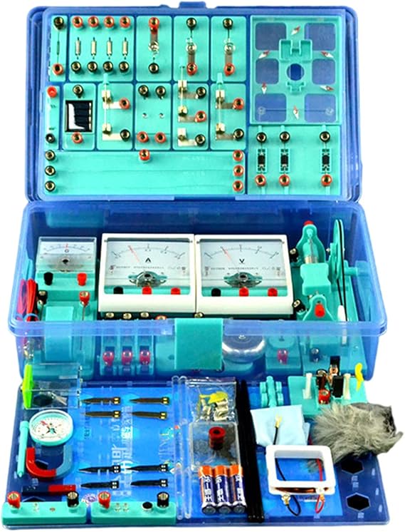 Manual Experience Study Trial Junior High School Physics Laboratory Box, Basic Electrical Circuit, Electrical Experiment Kit, Educational Toy, Science Experiment Kit, Motor and Bulb Included