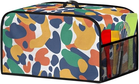 Slow Cooker Cover Dust Protection for Crock-Pot, Colorful Cow Print Kitchen Appliance Cover with Mesh Pocket Portable Air Fryer Cooker Bag Stain Resistant