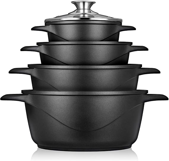 Briebe ILAG 8-Piece Induction Cookware Set, Set of 4 Non-Stick Pots