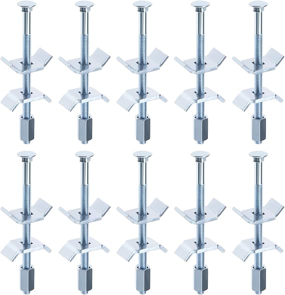 ECSiNG 10Pcs M6 100mm Worktop Joint Connectors Worktop Connector Jointing Blots Furniture Connecting Bolts Accessories for Kitchen Worktops Bar Counters