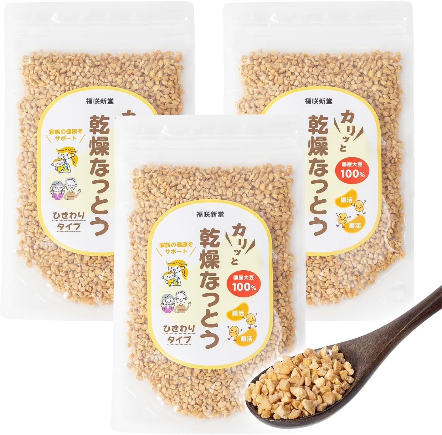 Fukusakishindo Natto 420 Crunchy Hikiwari Natto Freeze Dried Natto 420 140 g Intestinal Activated Bacteria Natto Bacteria Natto Additive-Free